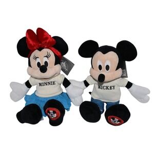 DISNEY PARKS Mickey Mouse Club Mickey & Minnie Mouseketeers Stuffed Plush NEW